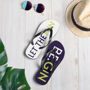 Let the fun be.gin Flip Flops