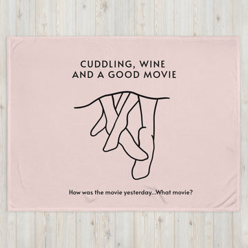 Cuddling, Wine and Movie Blanket